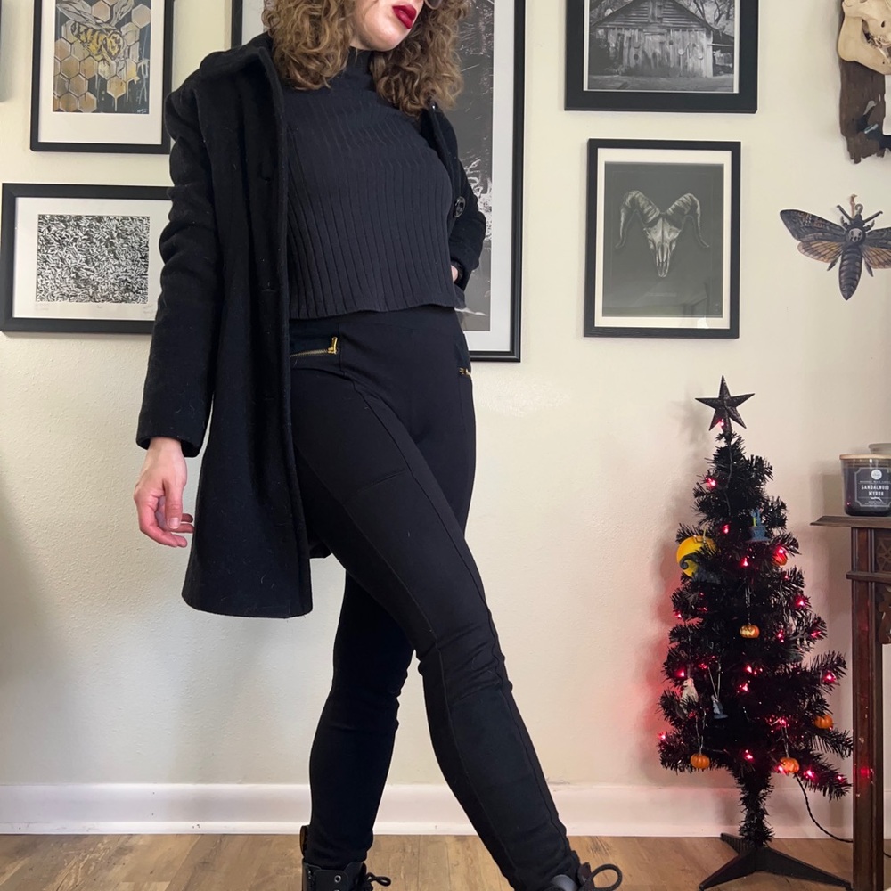 Black High Waist Skinny Pants - Old Navy